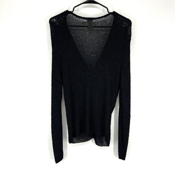 J.Jill Cardigan Black Button Down V Neck Long Sleeve Open Knit - Picture 5 of 7